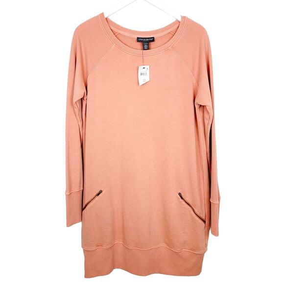 PEA IN THE POD Peach Longline Cotton Sweatshirt - Size L - Picture 2 of 7
